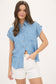 Chambray Collared Blu Top