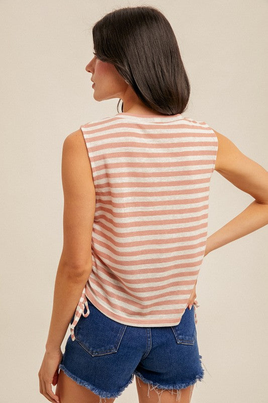 Apricot Muscle Ruched Top