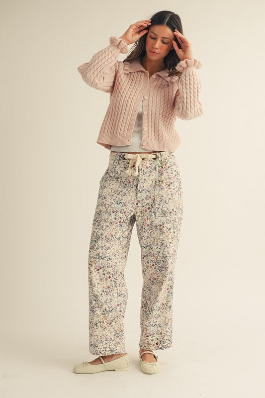 Wild Flowers Rope String Pants