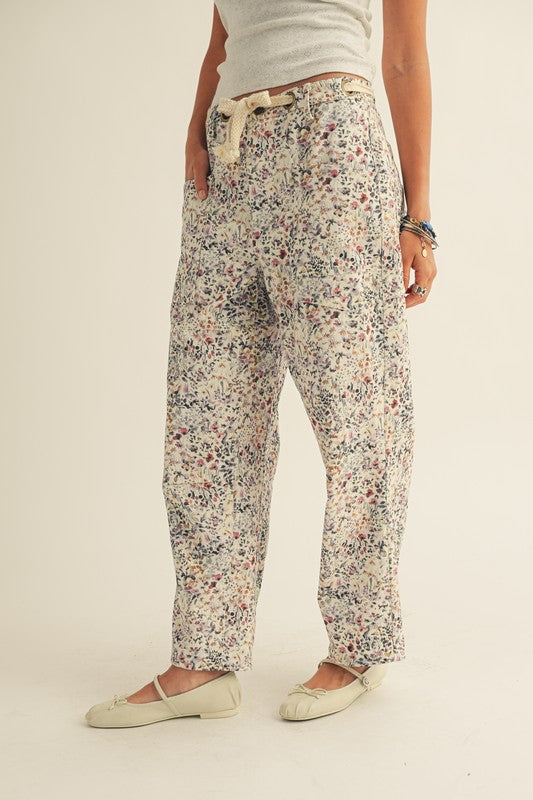 Wild Flowers Rope String Pants