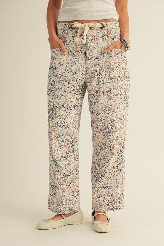 Wild Flowers Rope String Pants