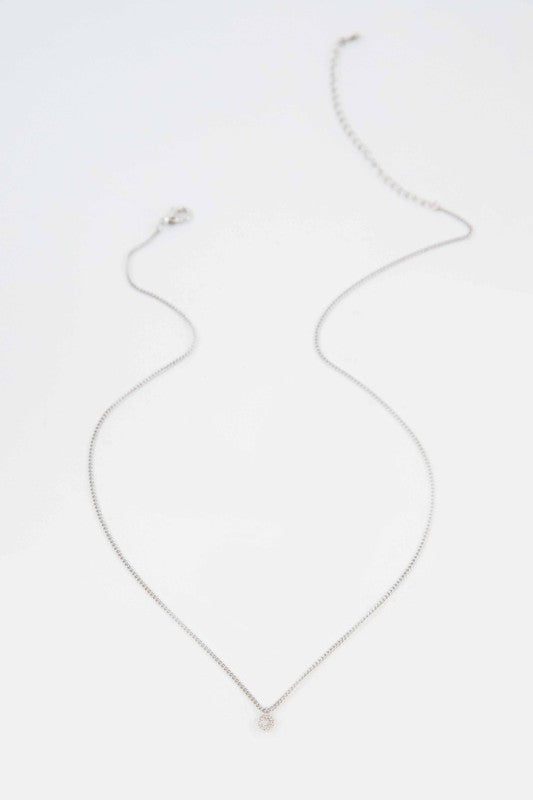 Open Circle Silver Necklace
