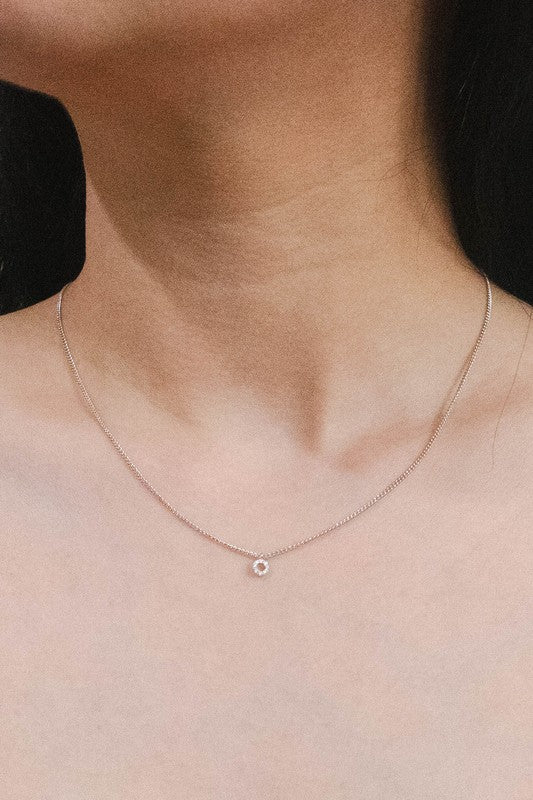 Open Circle Silver Necklace