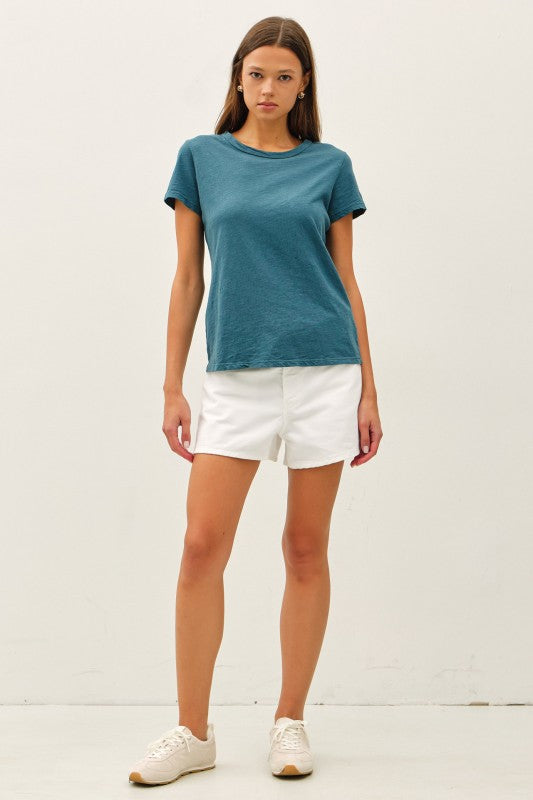 Dk Teal Slub Tee