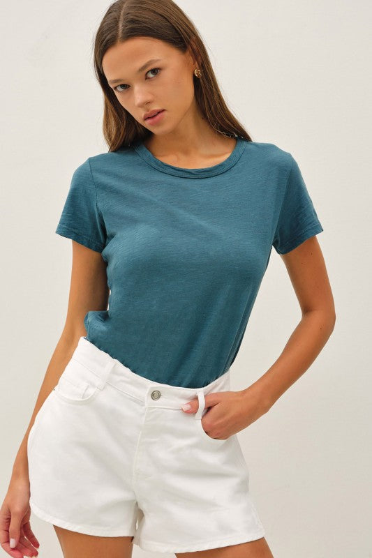 Dk Teal Slub Tee