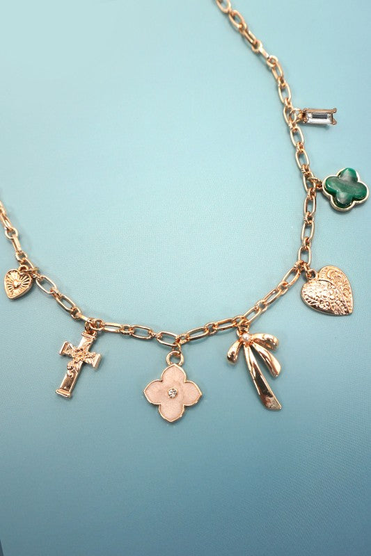 Green Clover Charm Necklace