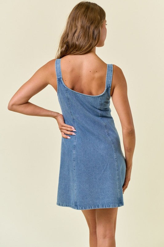 Lt Denim Zip Dress