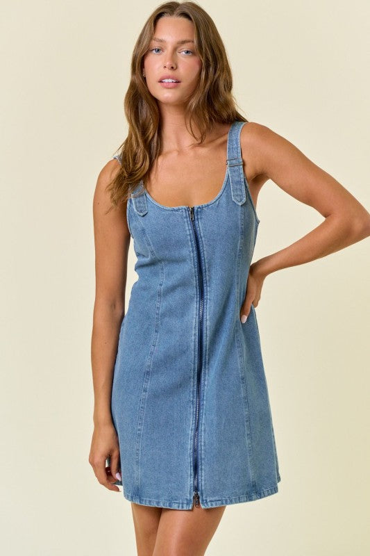 Lt Denim Zip Dress