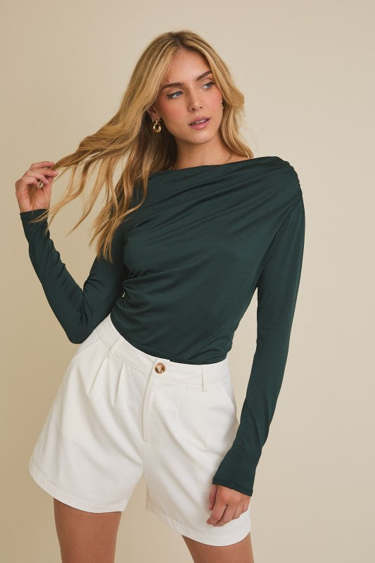 Dk Green Cowl Top