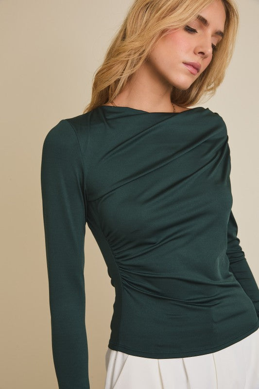Dk Green Cowl Top