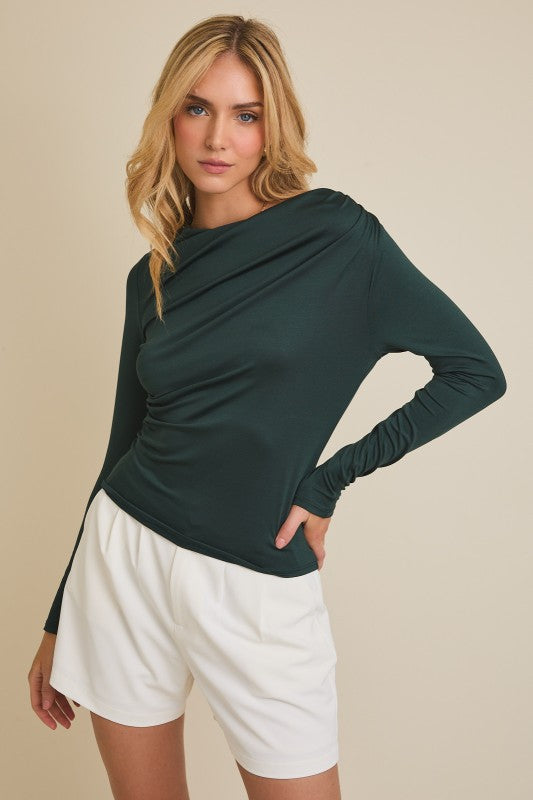 Dk Green Cowl Top