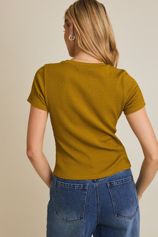 Chartreuse Textured Top