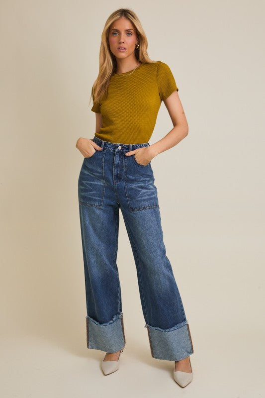 Chartreuse Textured Top