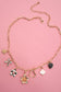 Bow Checkered Charm Necklace
