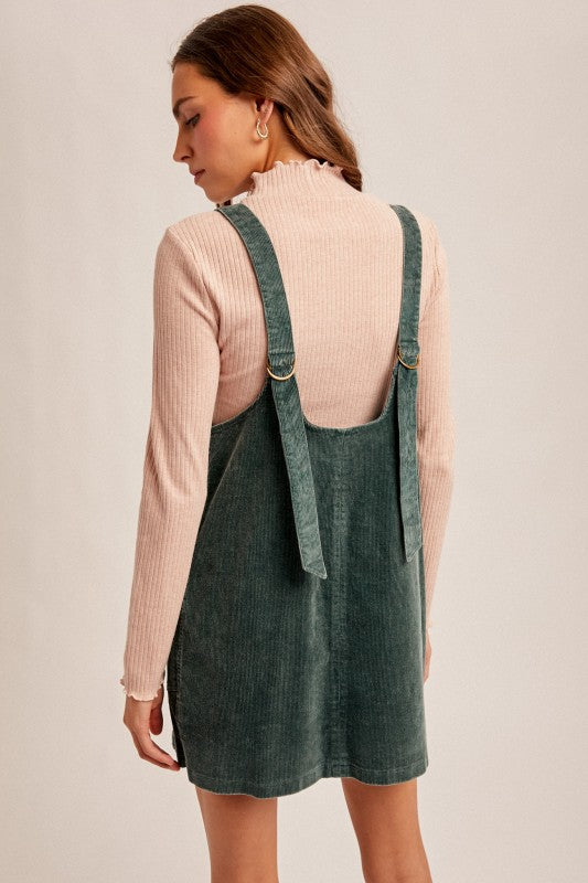 Snow Wash Corduroy Overall Dress