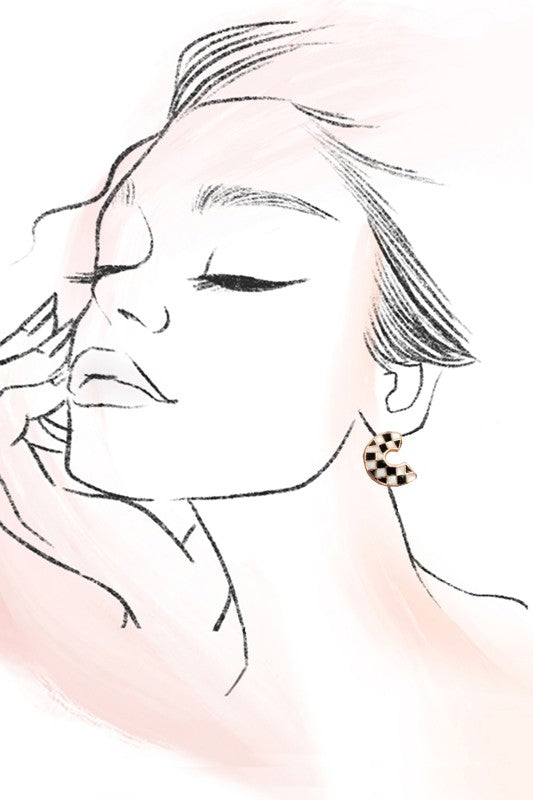Double Sided Check Earrings