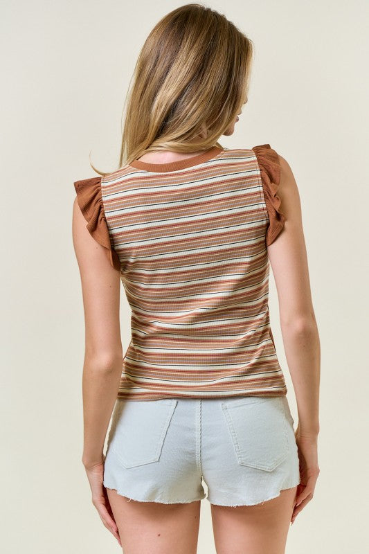Striped Contrast Color Block Tank