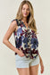 Blue Floral Satin Tank