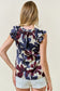 Blue Floral Satin Tank