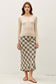 Wine/Oatmeal Ribbed Button Cardi