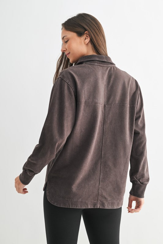Espresso Mineral Wash Pullover