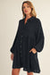Black Tiered Button Down Dress