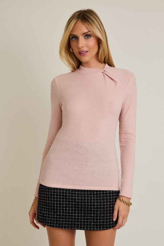 Pink Neck Detail Top