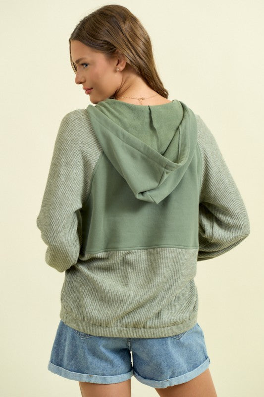 Sage Mixed Media Pullover