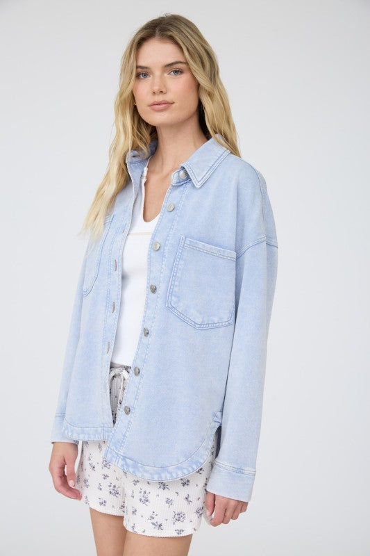 Light Blue Acid Wash Jacket