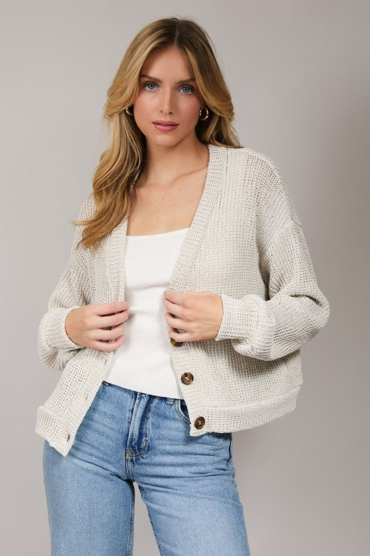 Natural Button Down Cardi