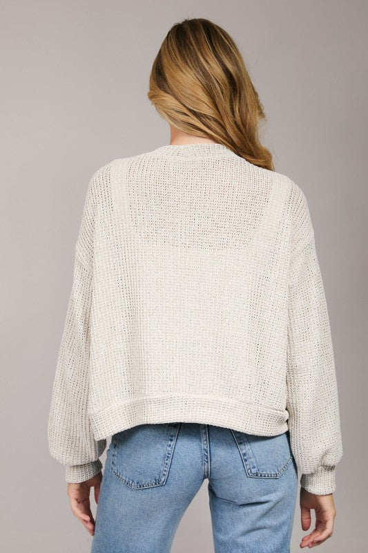 Natural Button Down Cardi