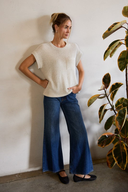 Natural Pocket Sweater Top