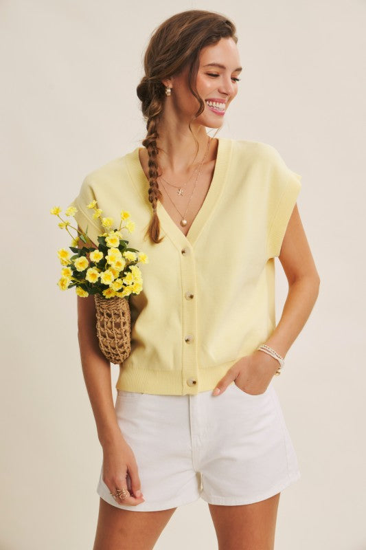 Banana Cream Sweater Vest