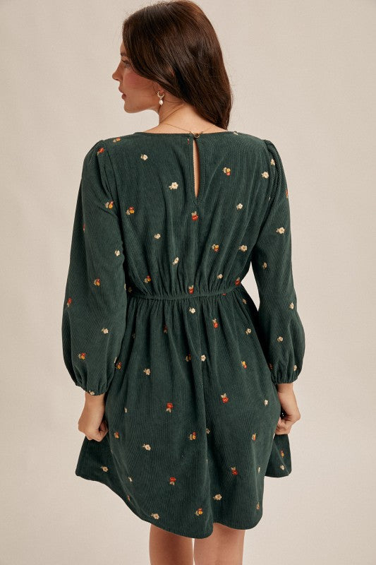 Hunter Green Corduroy Dress