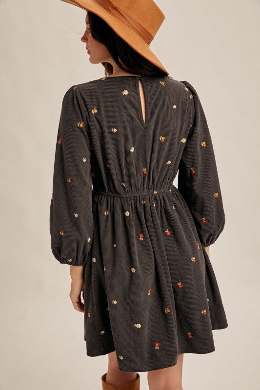 Charcoal Corduroy Dress