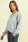 Vintage White/Grey Mixed Media Pullover