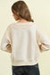 Vintage White/Grey Mixed Media Pullover