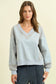 Vintage White/Grey Mixed Media Pullover