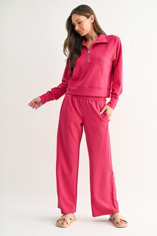 Plum Pink Ribbed Pullover