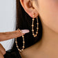 Gold Ball Beaded Hoops