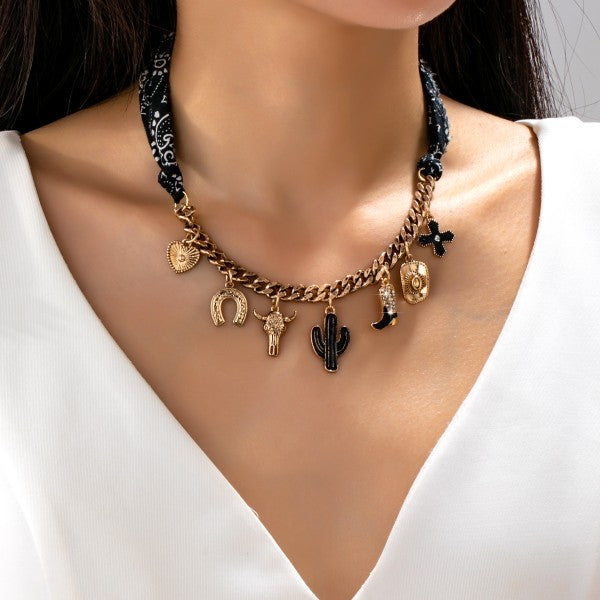 Western Charm Scarf Necklace