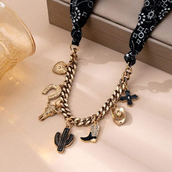 Western Charm Scarf Necklace