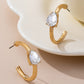 Gold Tear Single Earrings