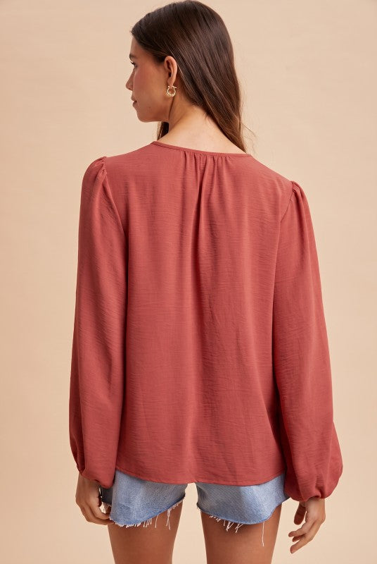 Brick Red Blouse