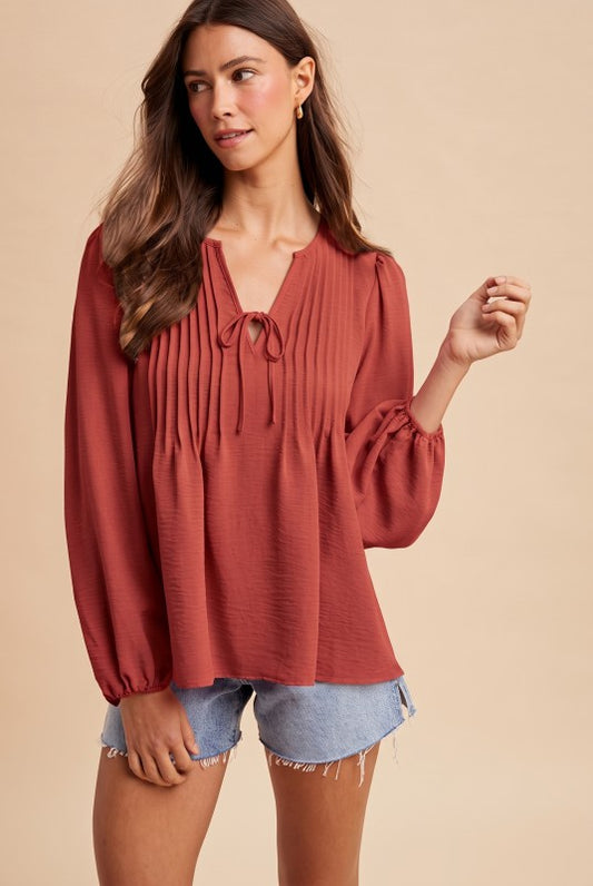 Brick Red Blouse