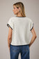 White-Navy Button Vest