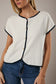 White-Navy Button Vest