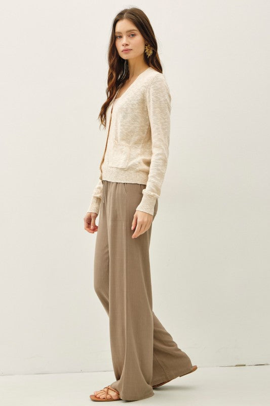 Champagne Slub Cardigan