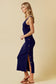Navy Asymmetric Sweater Dress