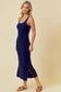 Navy Asymmetric Sweater Dress